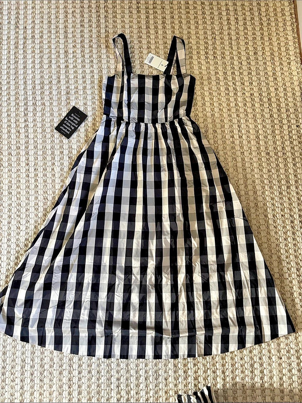 Tuckernuck Black and White Gingham Midi Dress in Black & White